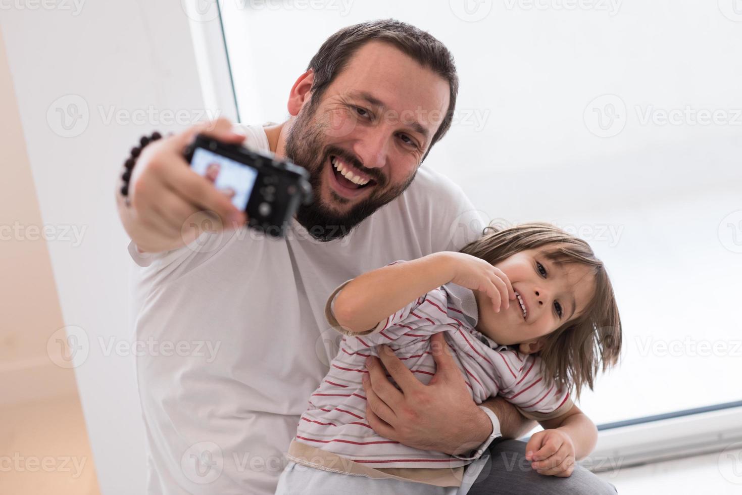 selfie vader en zoon foto