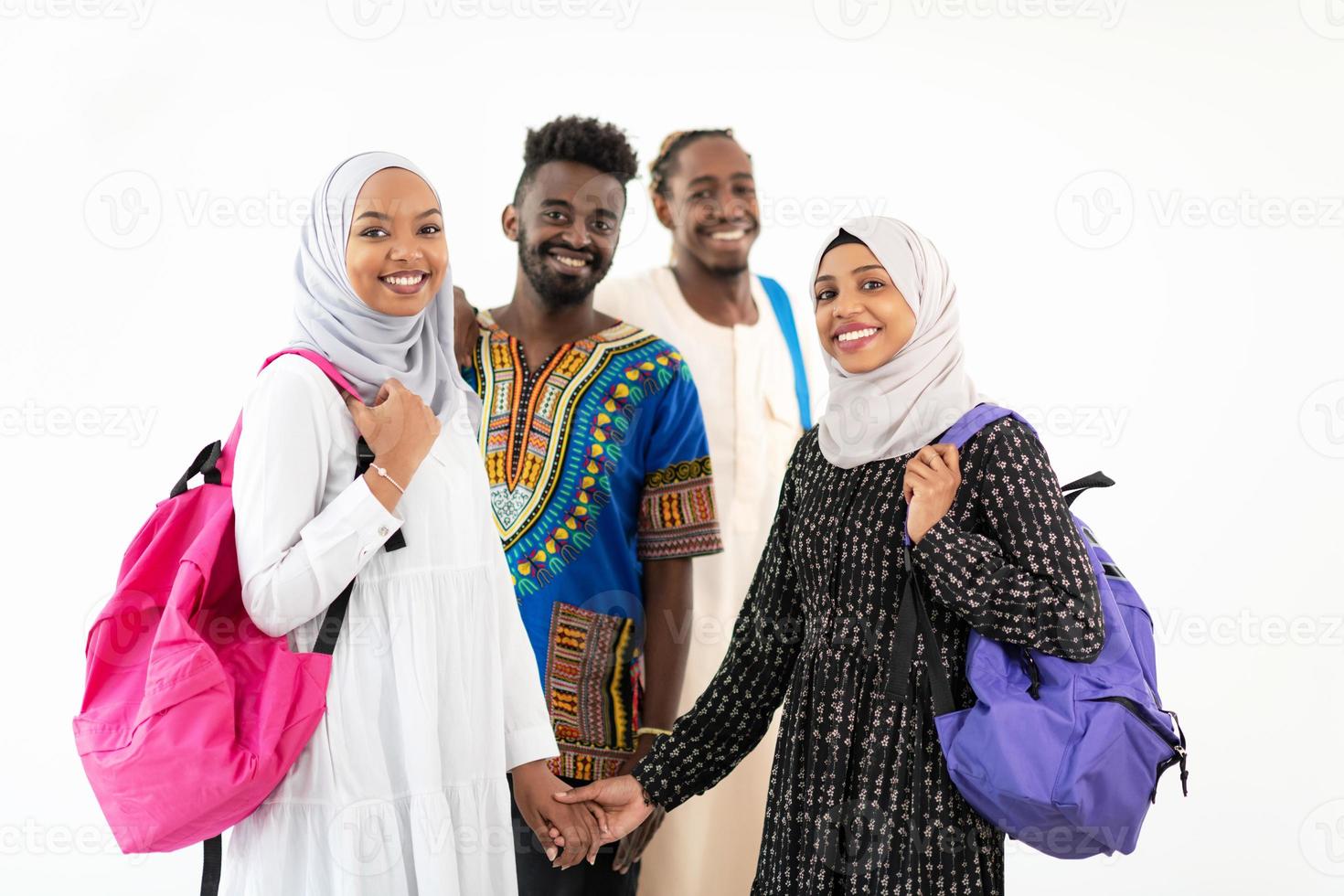 groep gelukkige Afrikaanse studenten foto