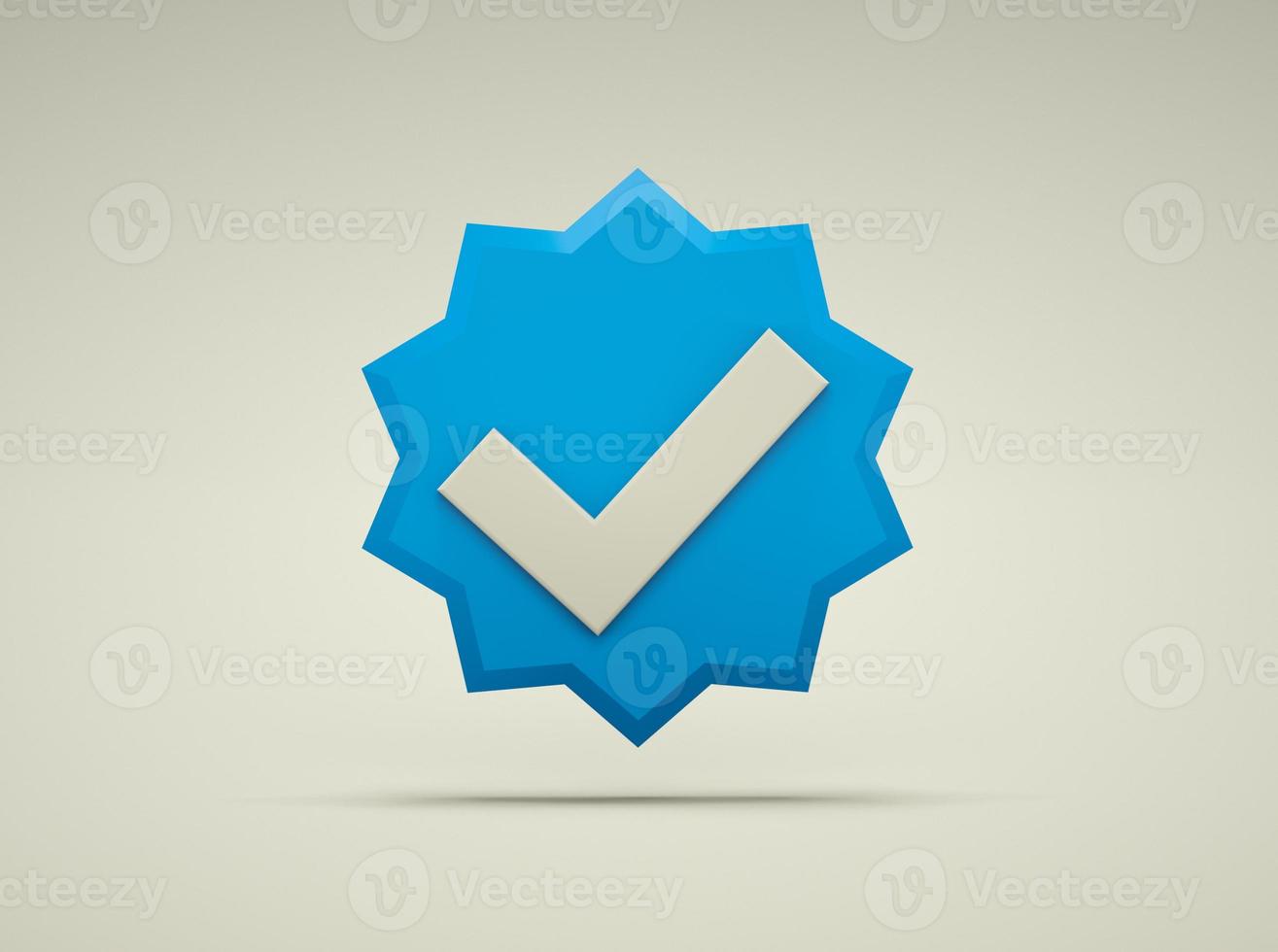 3d gecontroleerd symbool. geverifieerd accountpictogram foto