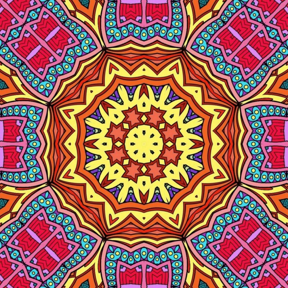 kleurrijk mandala bloemenpatroon boho symmetrisch 977 foto