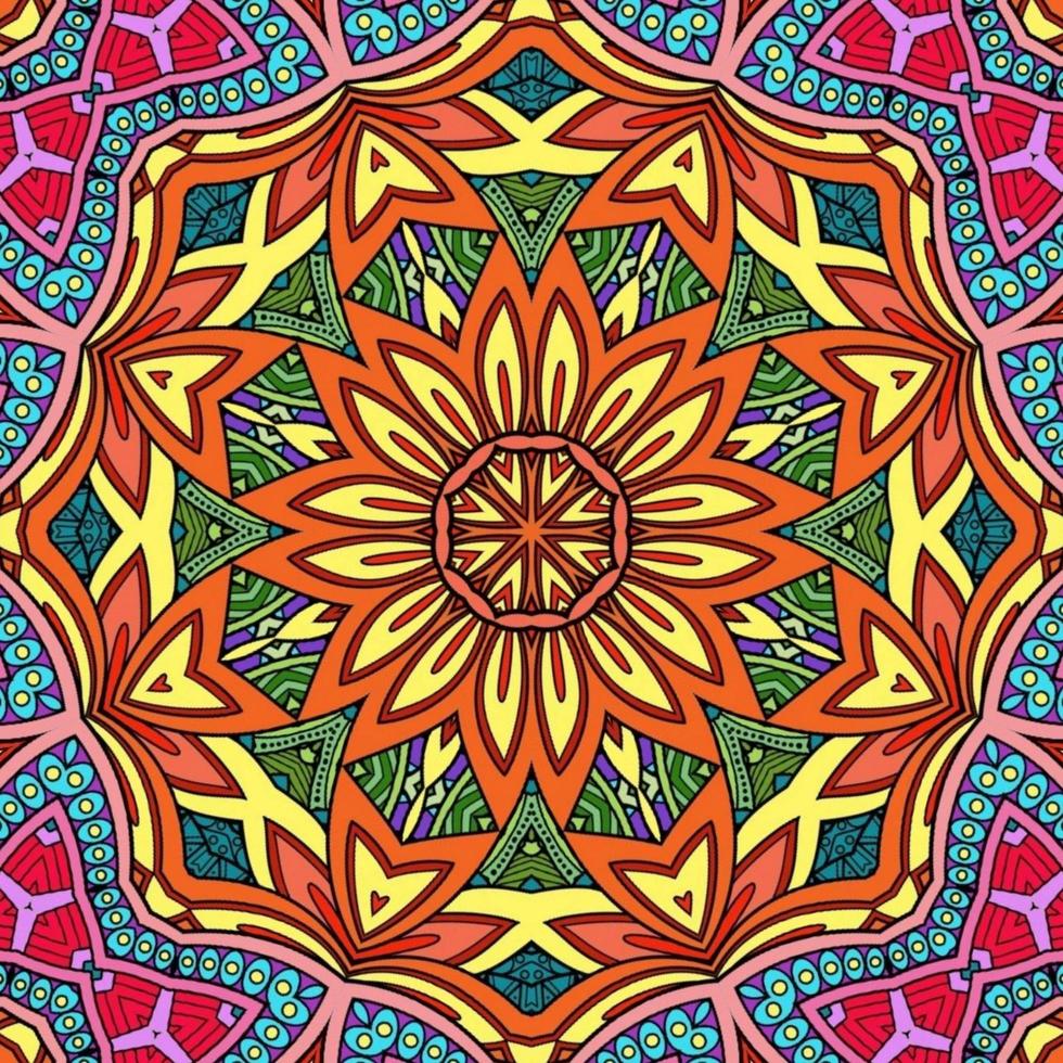 kleurrijk mandala bloemenpatroon boho symmetrisch 111 foto