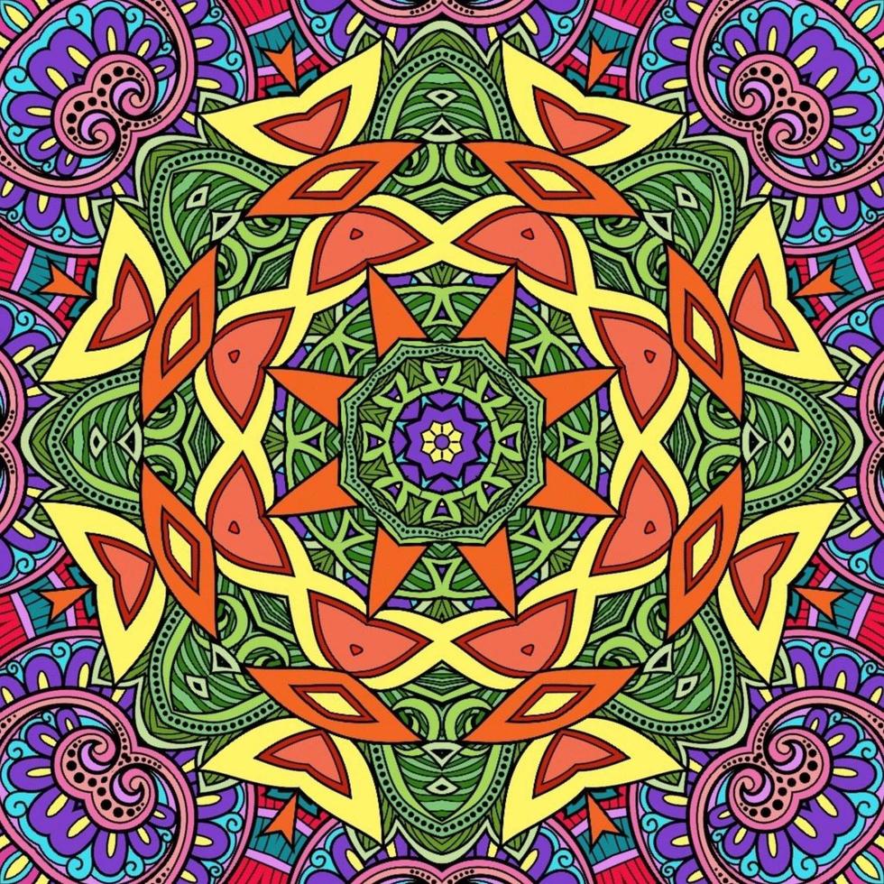 kleurrijk mandala bloemenpatroon boho symmetrisch 313 foto