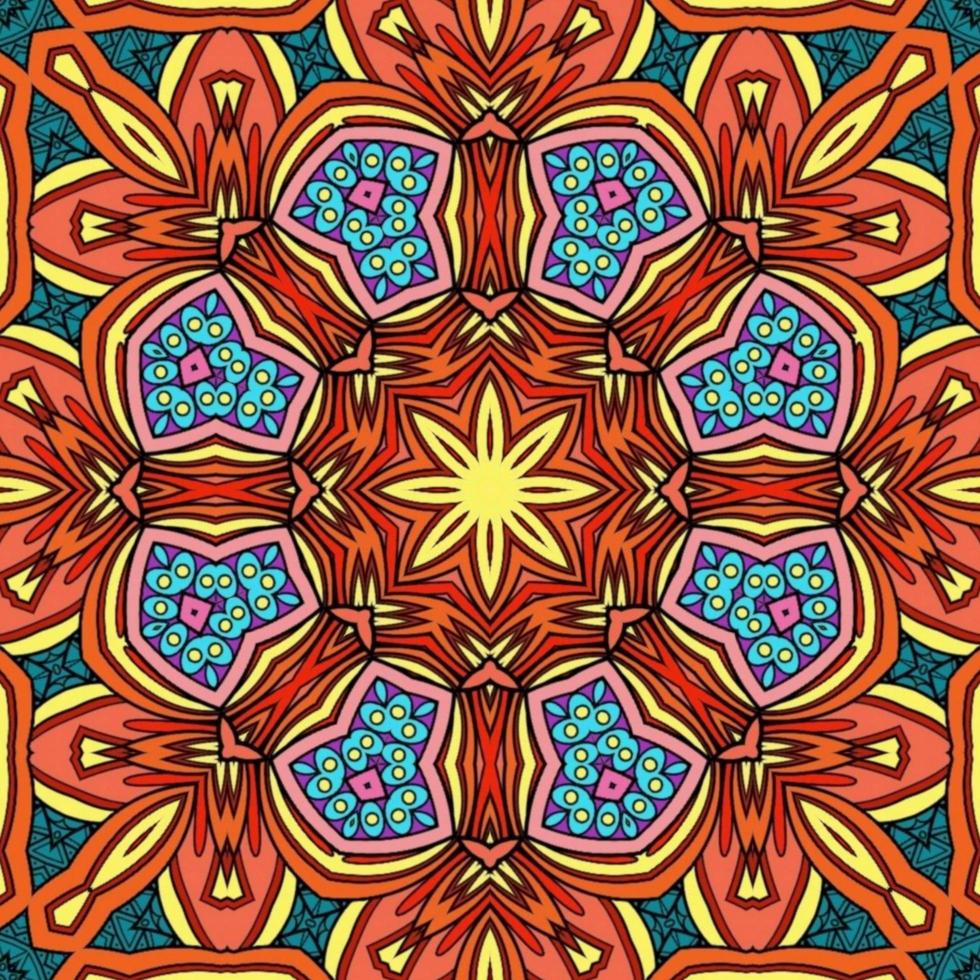kleurrijk mandala bloemenpatroon boho symmetrisch 1088 foto