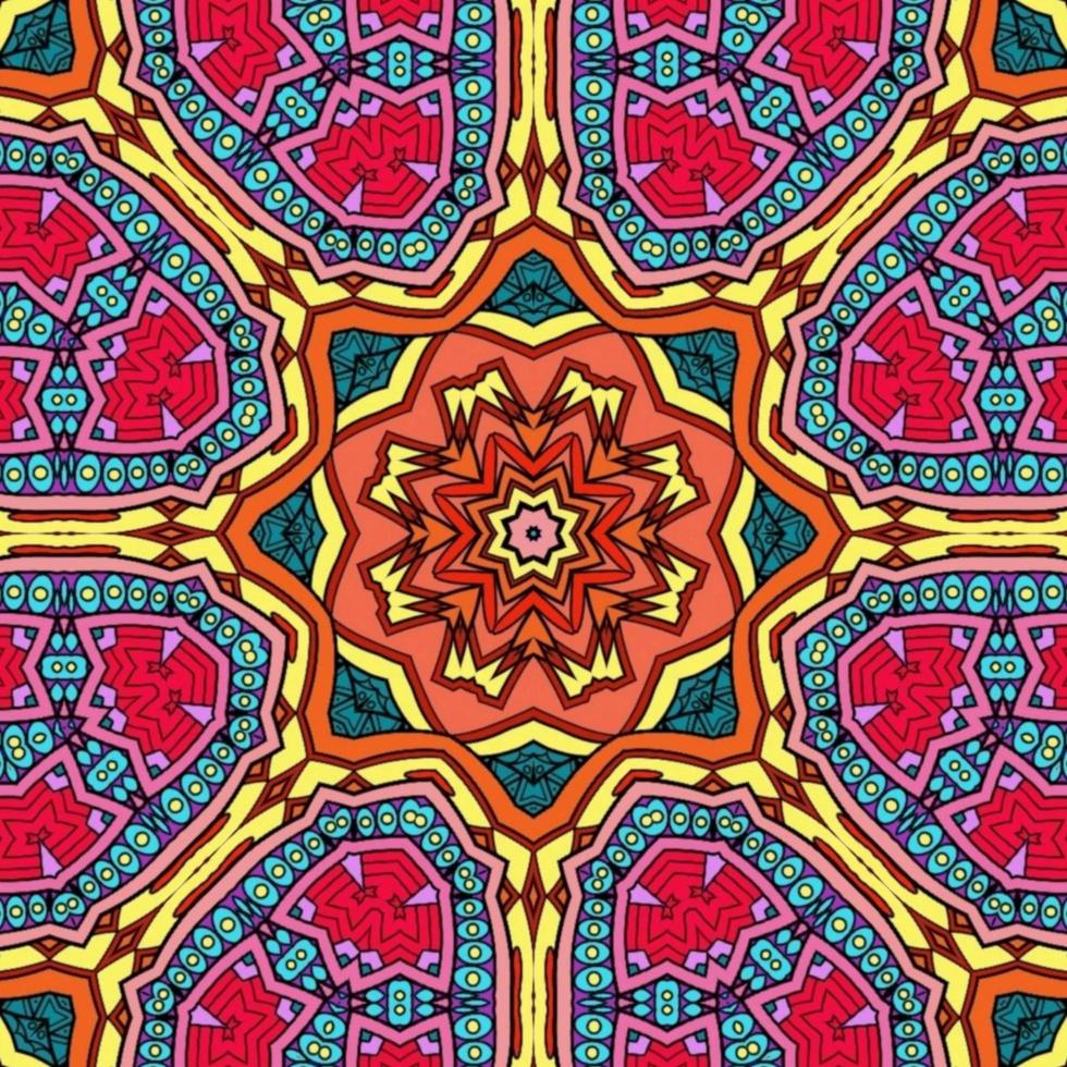 kleurrijk mandala bloemenpatroon boho symmetrisch 1111 foto