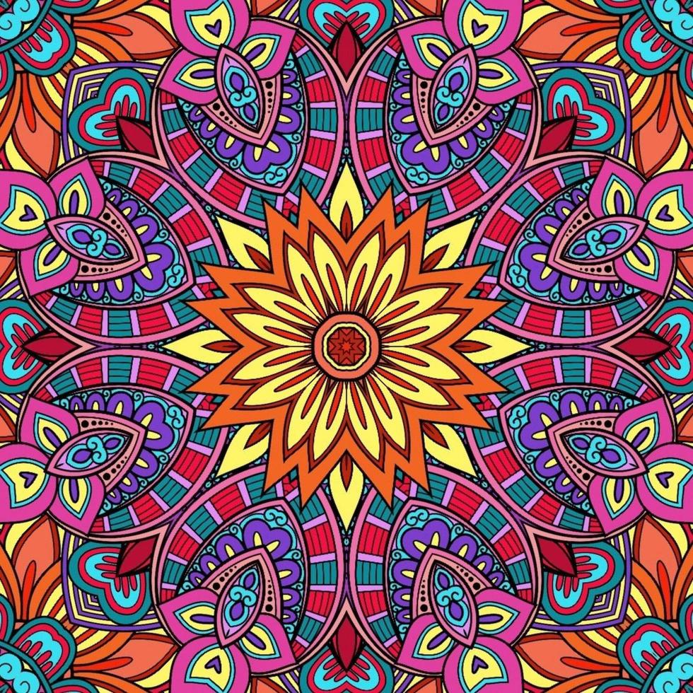 kleurrijk mandala bloemenpatroon boho symmetrisch 335 foto