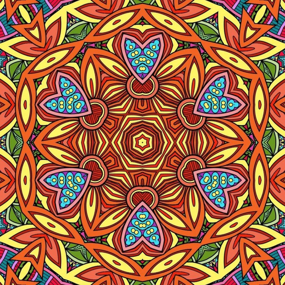 kleurrijk mandala bloemenpatroon boho symmetrisch 542 foto