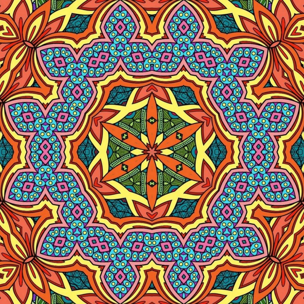 kleurrijk mandala bloemenpatroon boho symmetrisch 745 foto