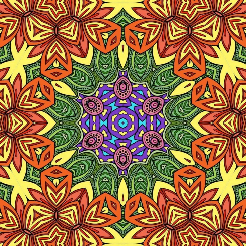 kleurrijk mandala bloemenpatroon boho symmetrisch 702 foto