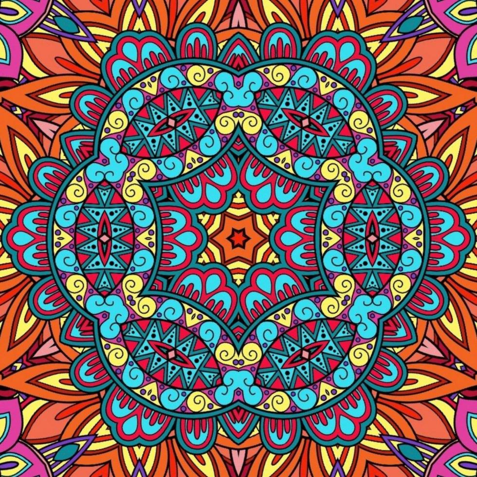 kleurrijk mandala bloemenpatroon boho symmetrisch 560 foto