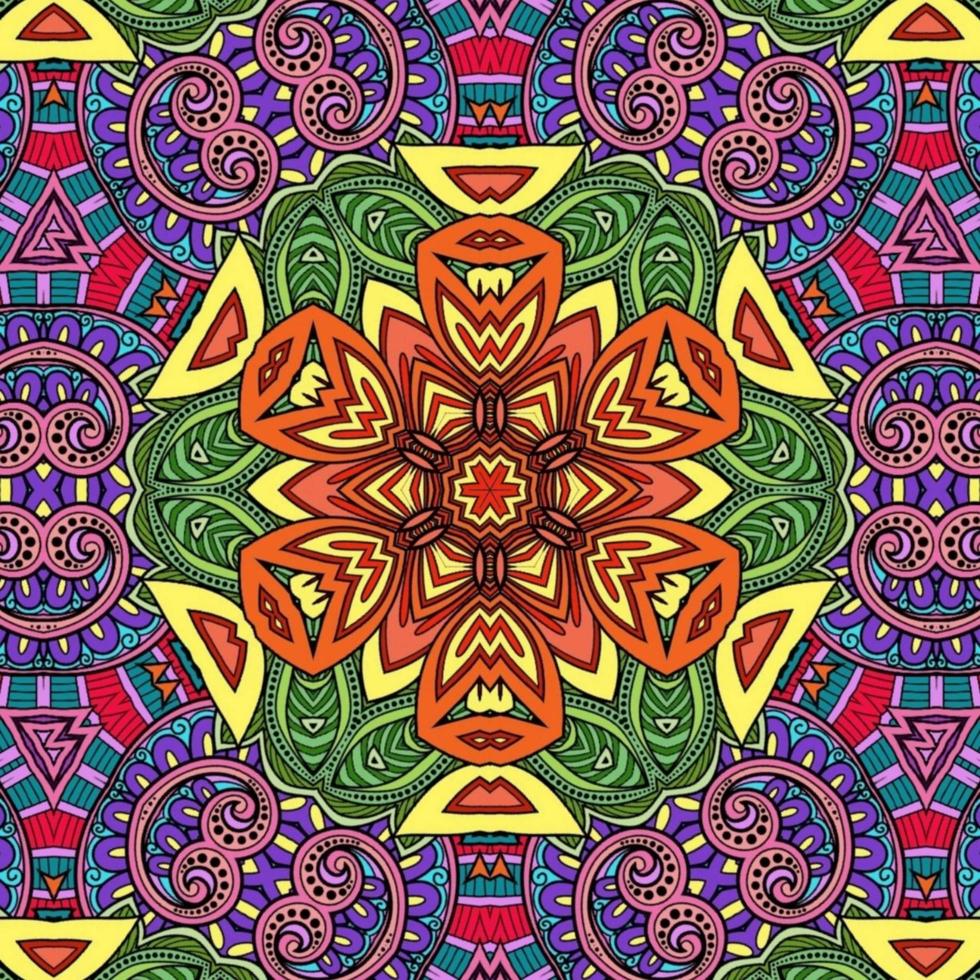 kleurrijk mandala bloemenpatroon boho symmetrisch 737 foto