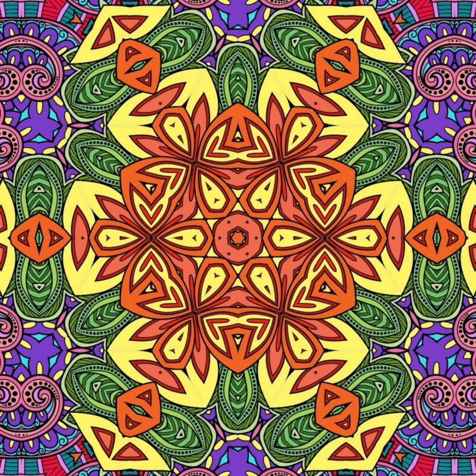 kleurrijk mandala bloemenpatroon boho symmetrisch 733 foto