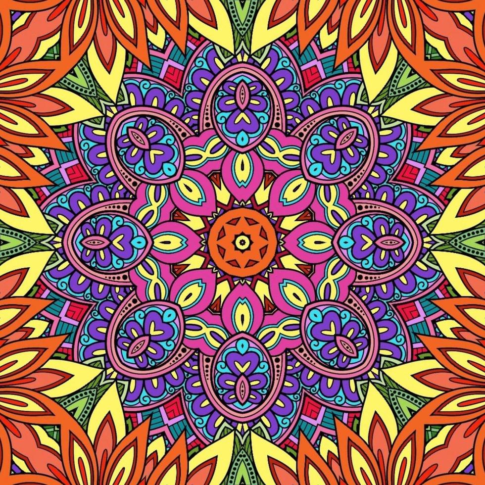 kleurrijk mandala bloemenpatroon boho symmetrisch 191 foto