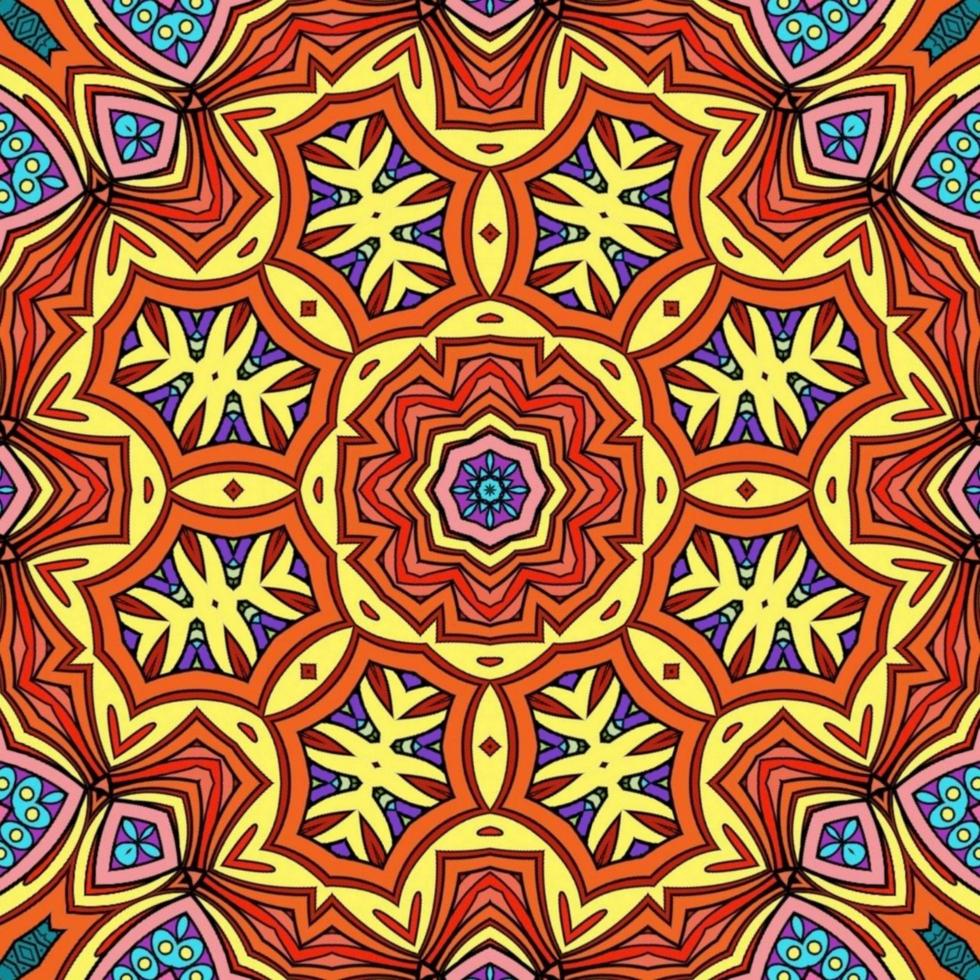 kleurrijk mandala bloemenpatroon boho symmetrisch 1021 foto