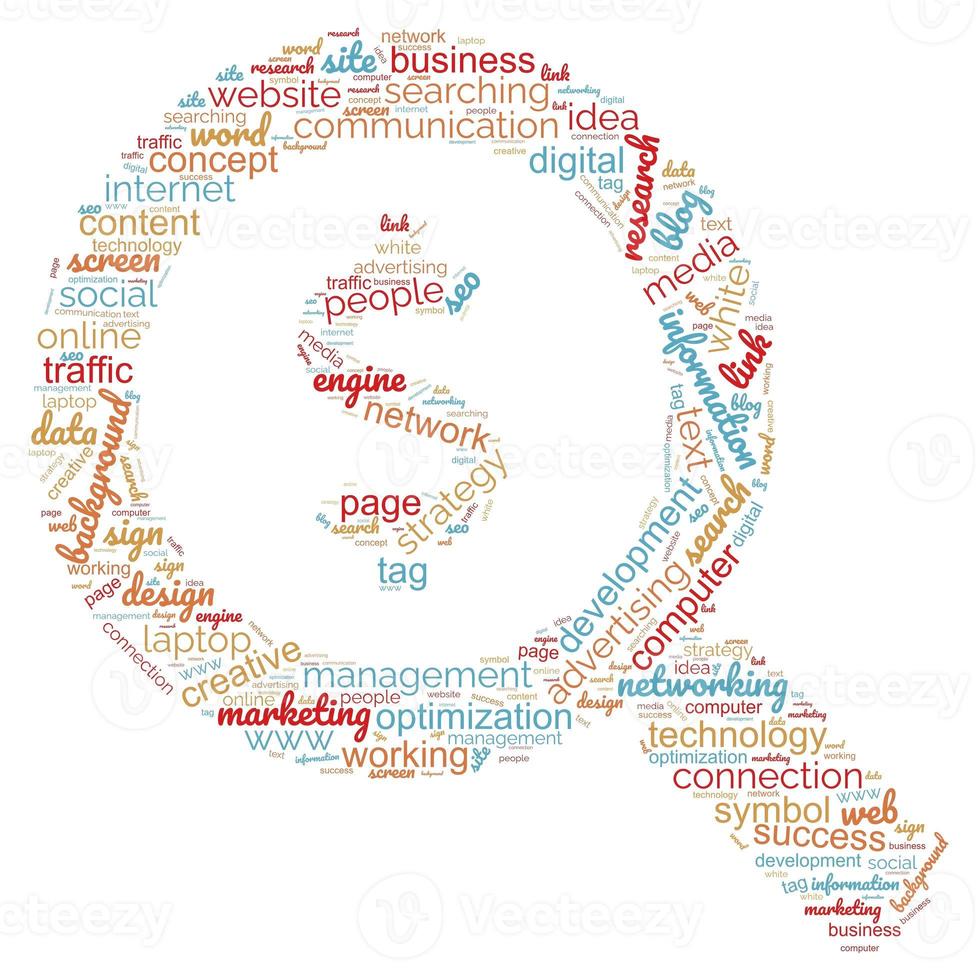 seo - zoekmachineoptimalisatie in word cloud foto