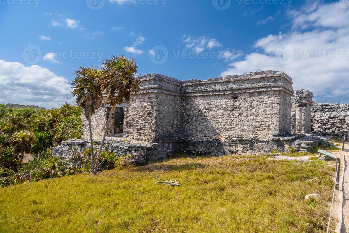 huis van de cenote, Maya-ruïnes in Tulum, Riviera Maya, Yucatan, Caribische Zee, Mexico foto