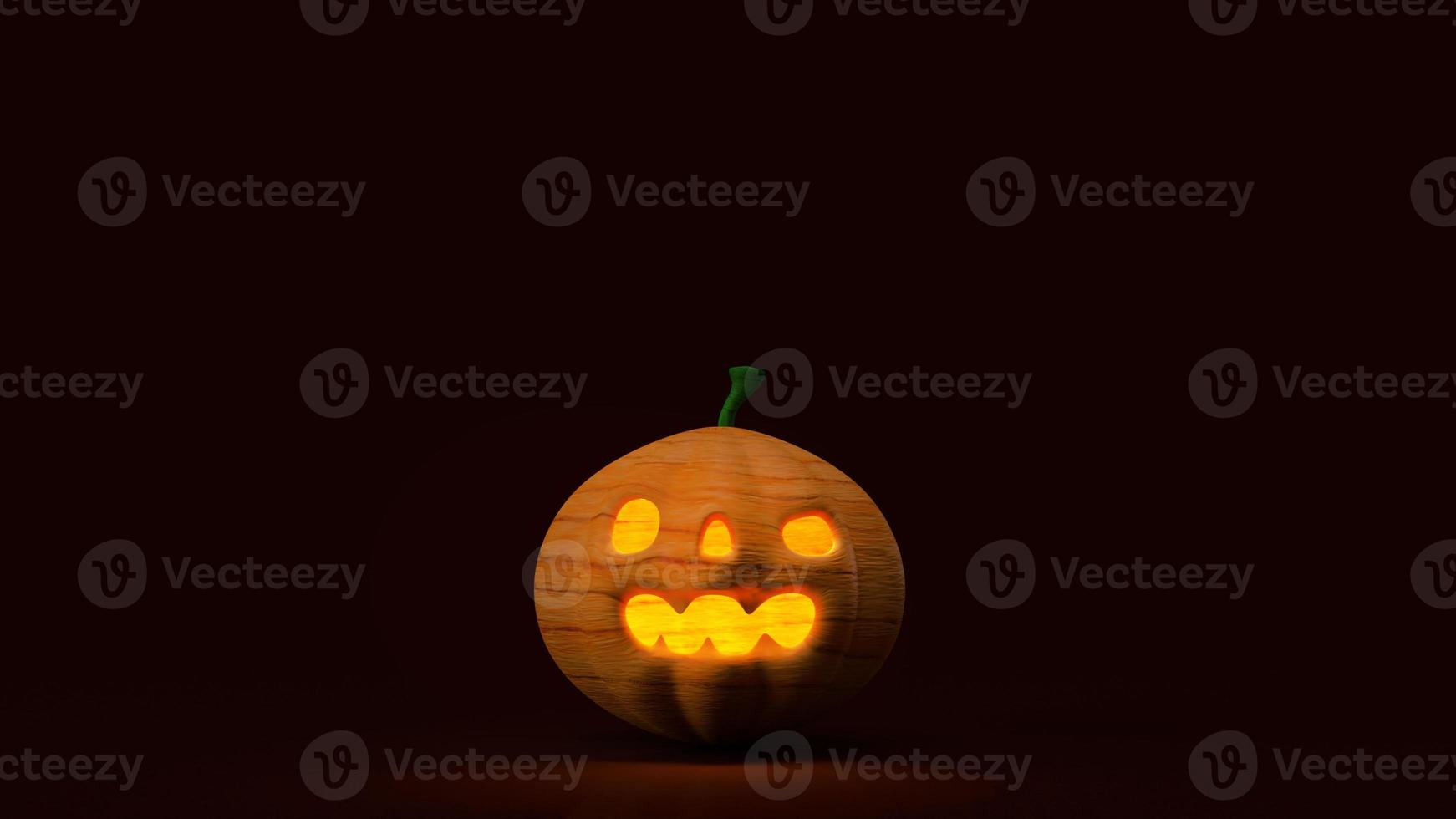 pompoen jack o lantern op zwarte achtergrond 3D-rendering. foto