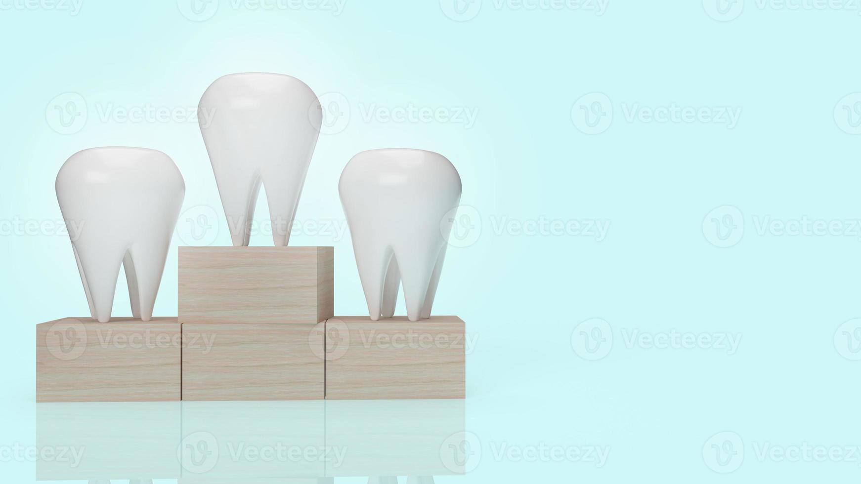 witte tanden 3D-rendering voor tandheelkundige inhoud. foto