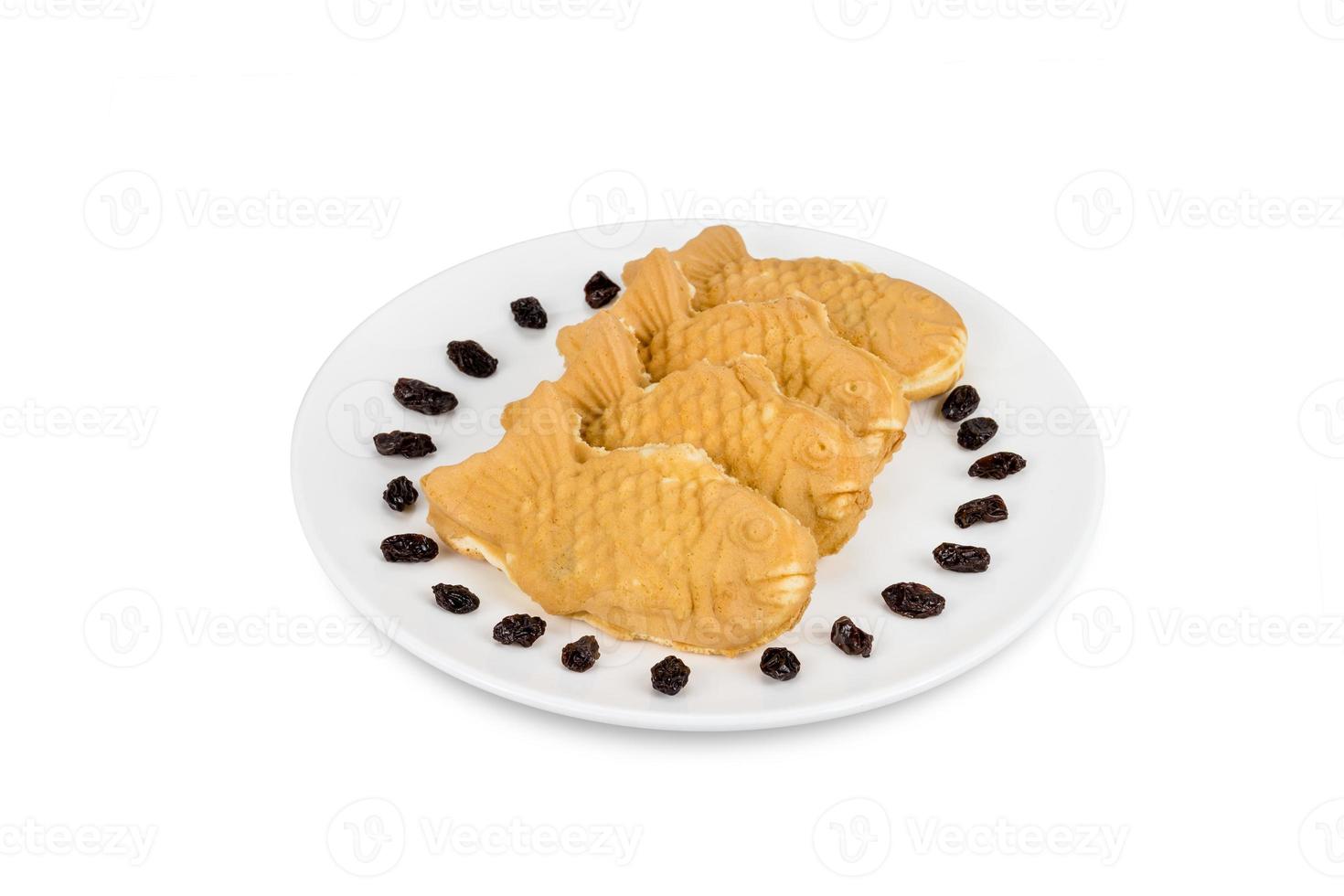 taiyaki cakes Aan wit achtergrond, japans zoetwaren, knippen pad foto