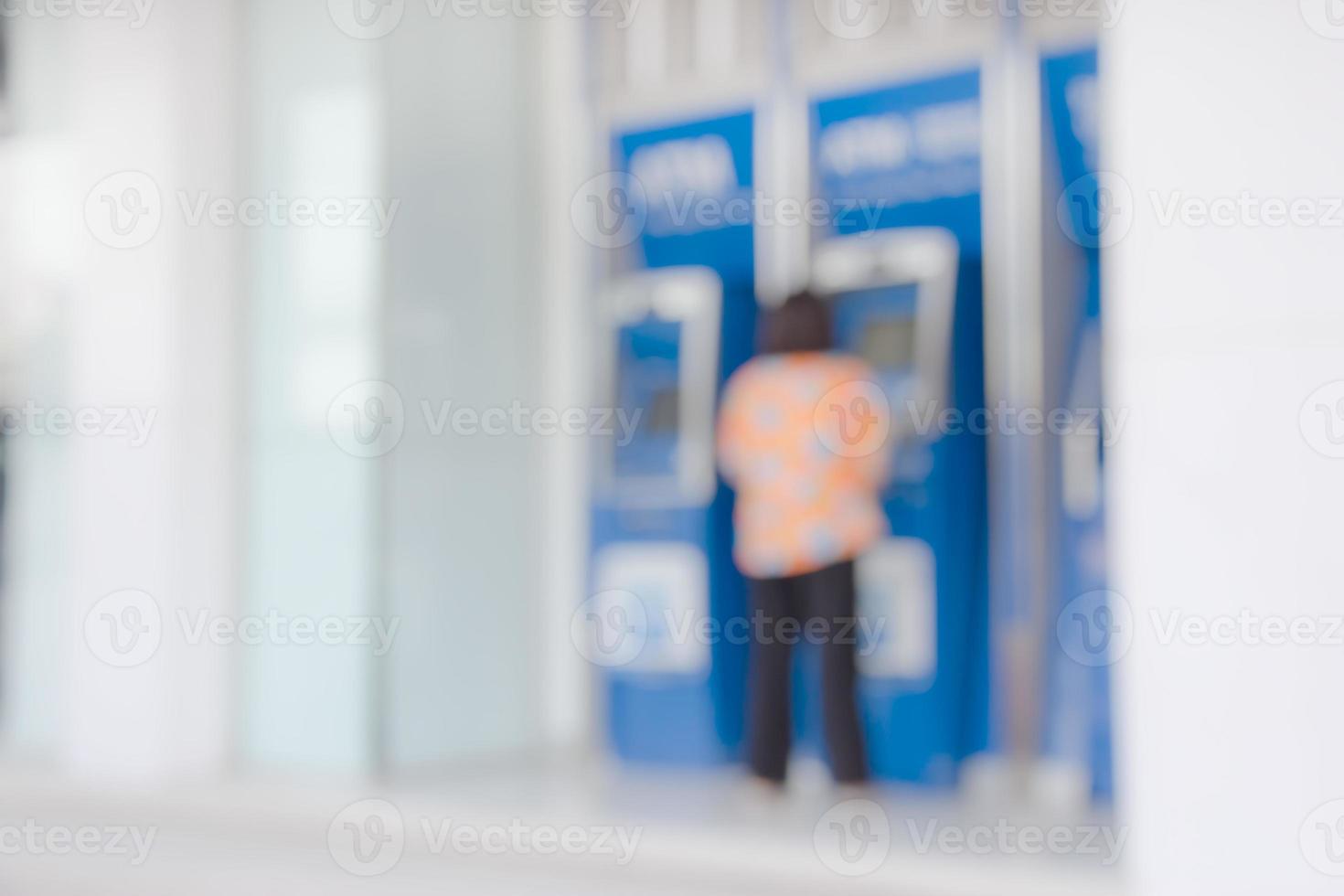 automatisch teller machine vervagen achtergrond van illustratie, samenvatting wazig, geldautomaat foto