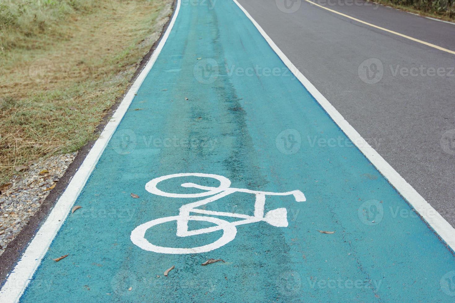 fiets symbool Aan straat foto