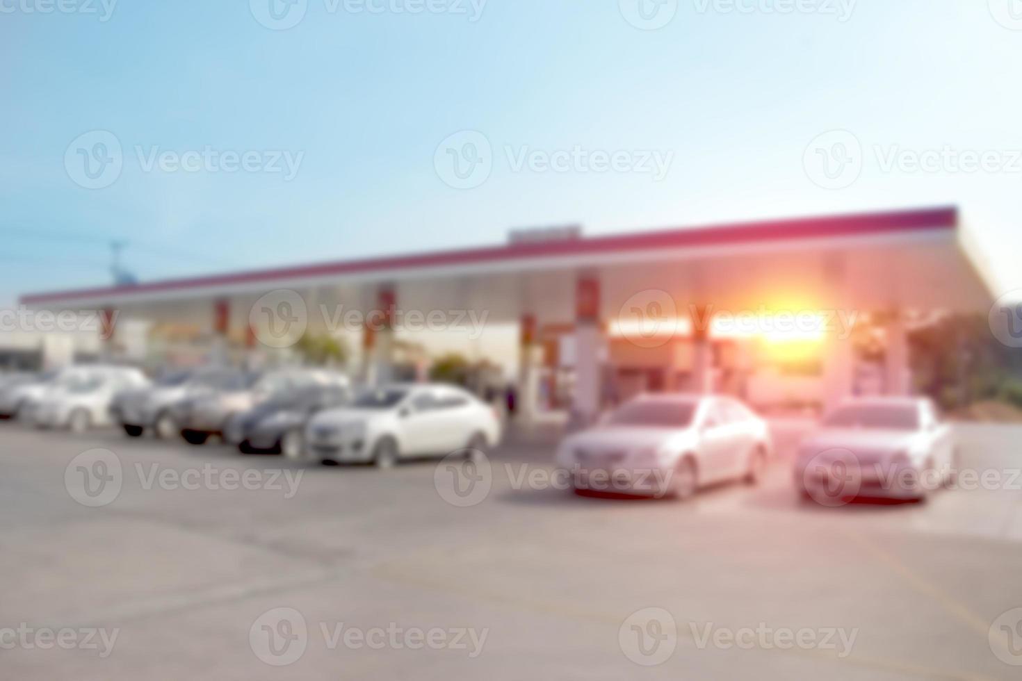 ochtend- tanken station, uit van focus achtergrond foto