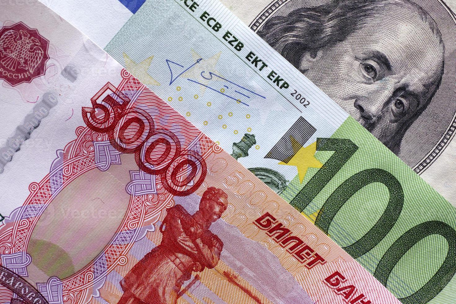 roebels, euro en dollars foto