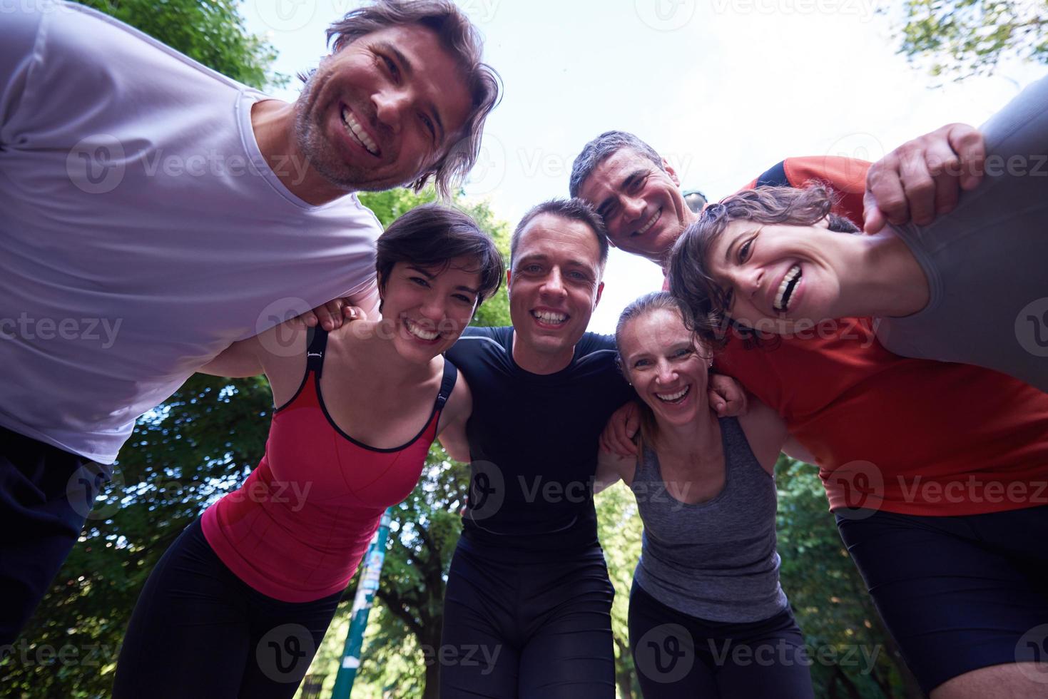 joggen mensen groep veel plezier foto