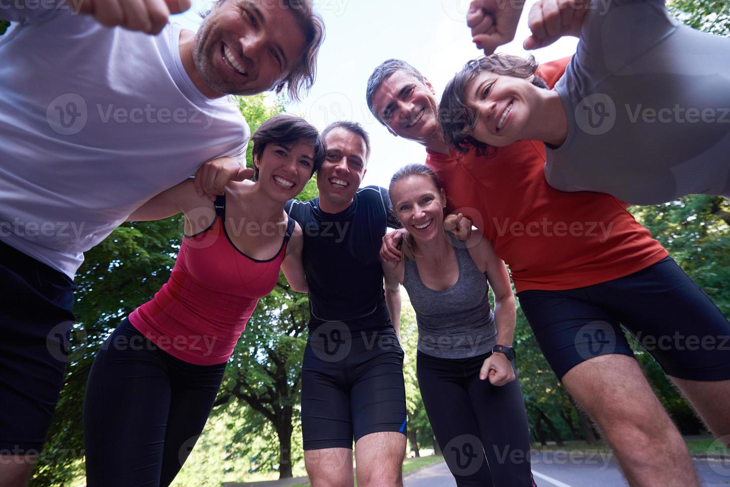 joggen mensen groep veel plezier foto