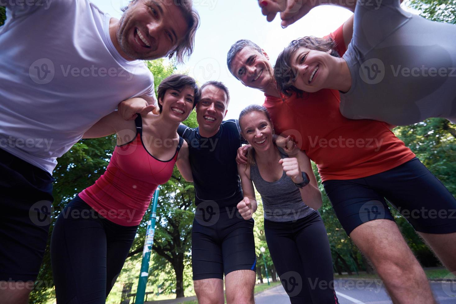 joggen mensen groep veel plezier foto