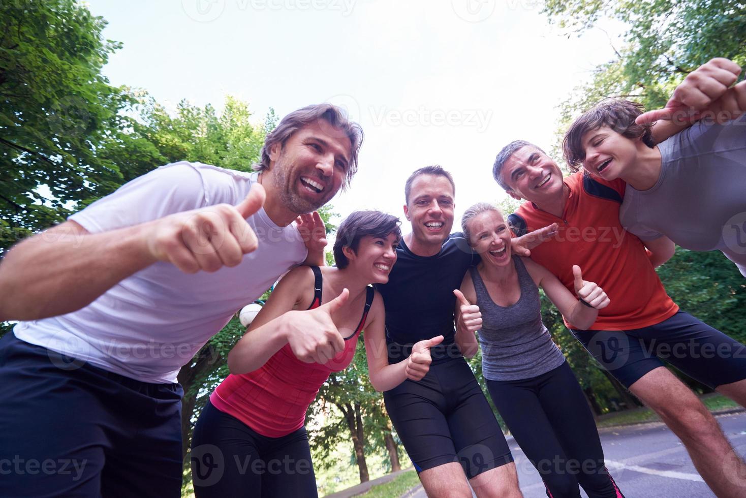 joggen mensen groep veel plezier foto