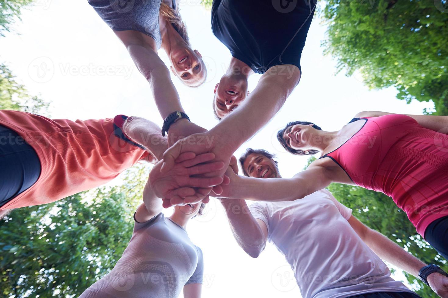 joggen mensen groep veel plezier foto