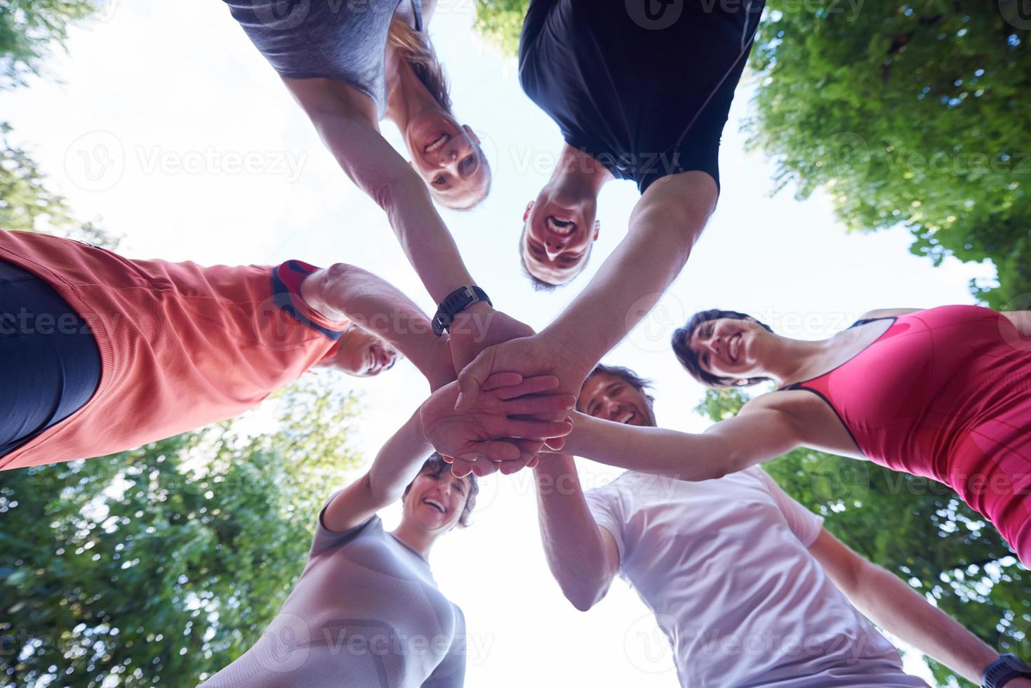 joggen mensen groep veel plezier foto