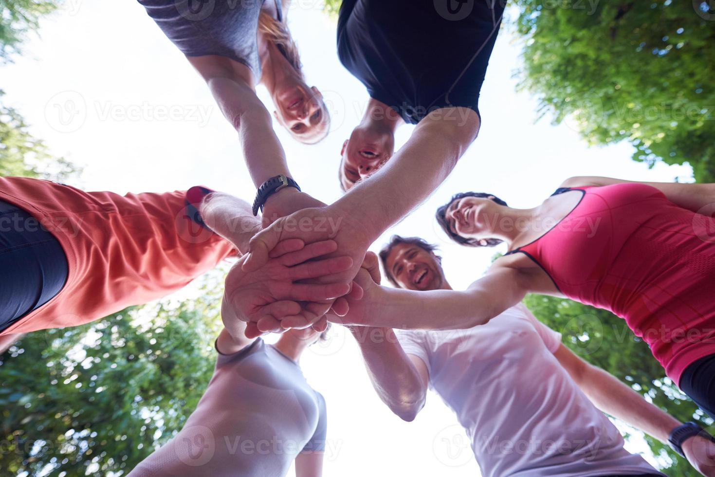 joggen mensen groep veel plezier foto