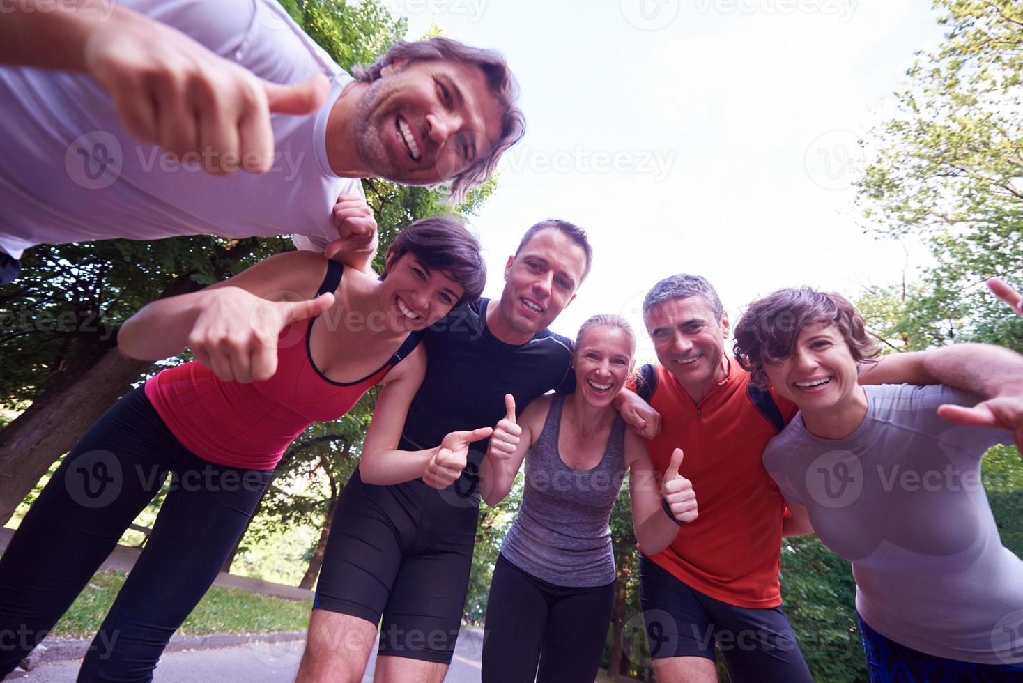 joggen mensen groep veel plezier foto