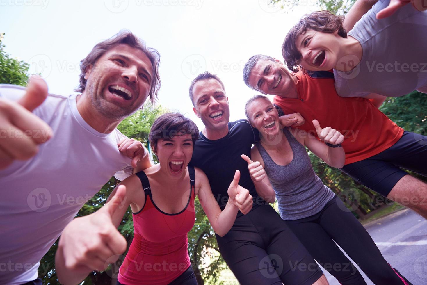 joggen mensen groep veel plezier foto