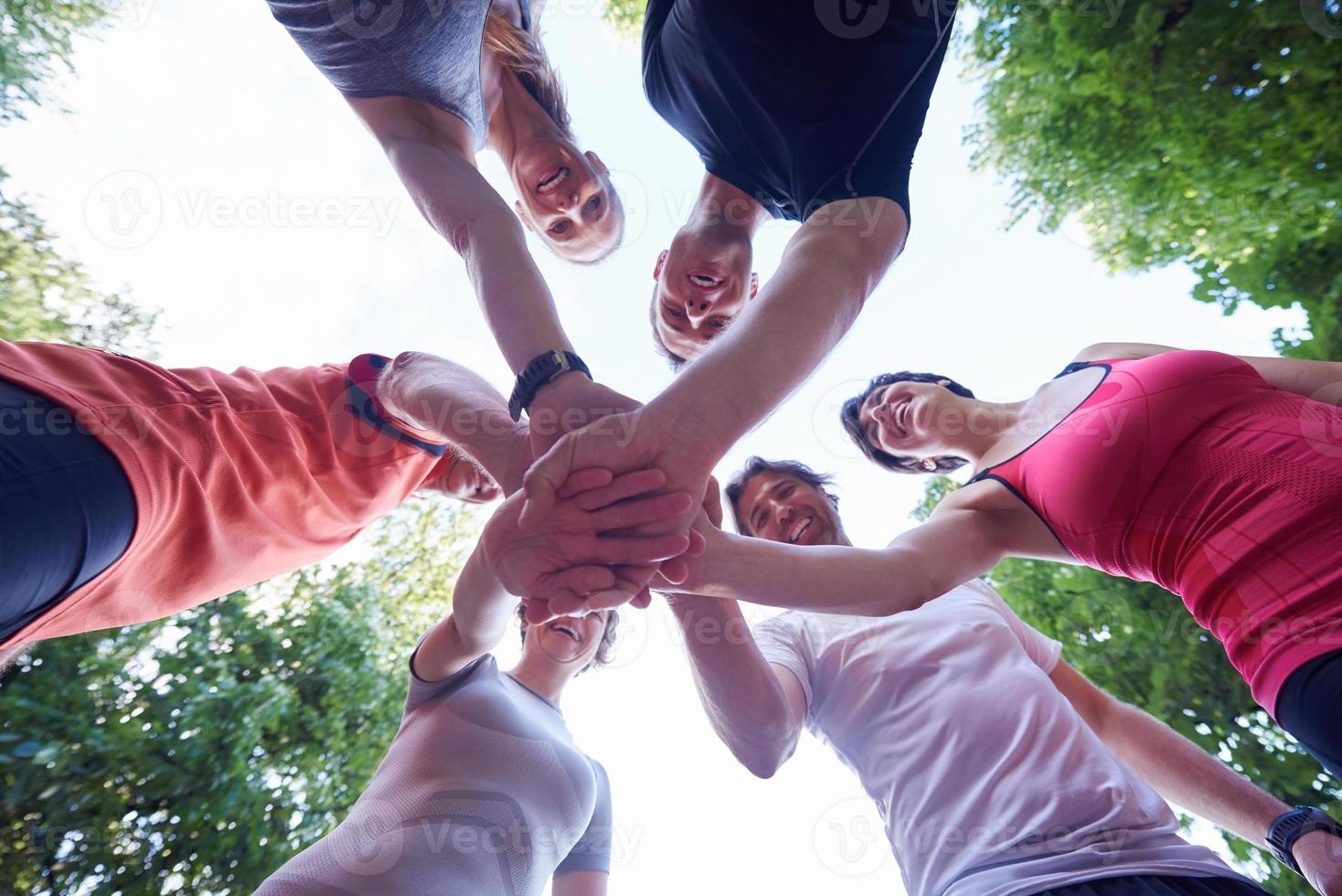 joggen mensen groep veel plezier foto