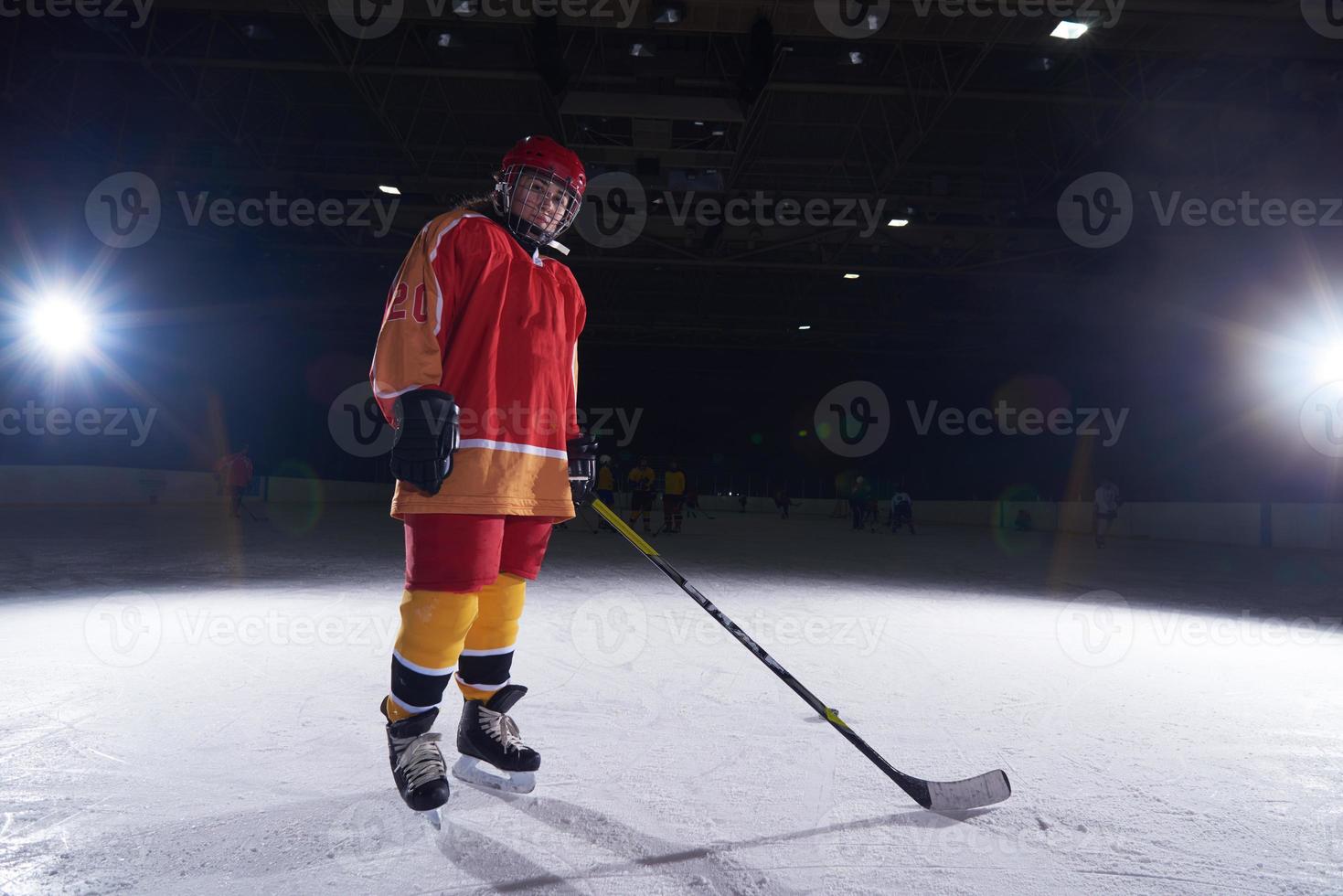 tiener meisje ijs hockey speler portret foto