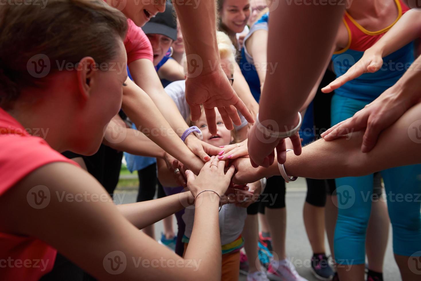 joggen mensen groep veel plezier foto