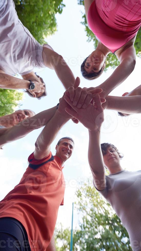 joggen mensen groep veel plezier foto