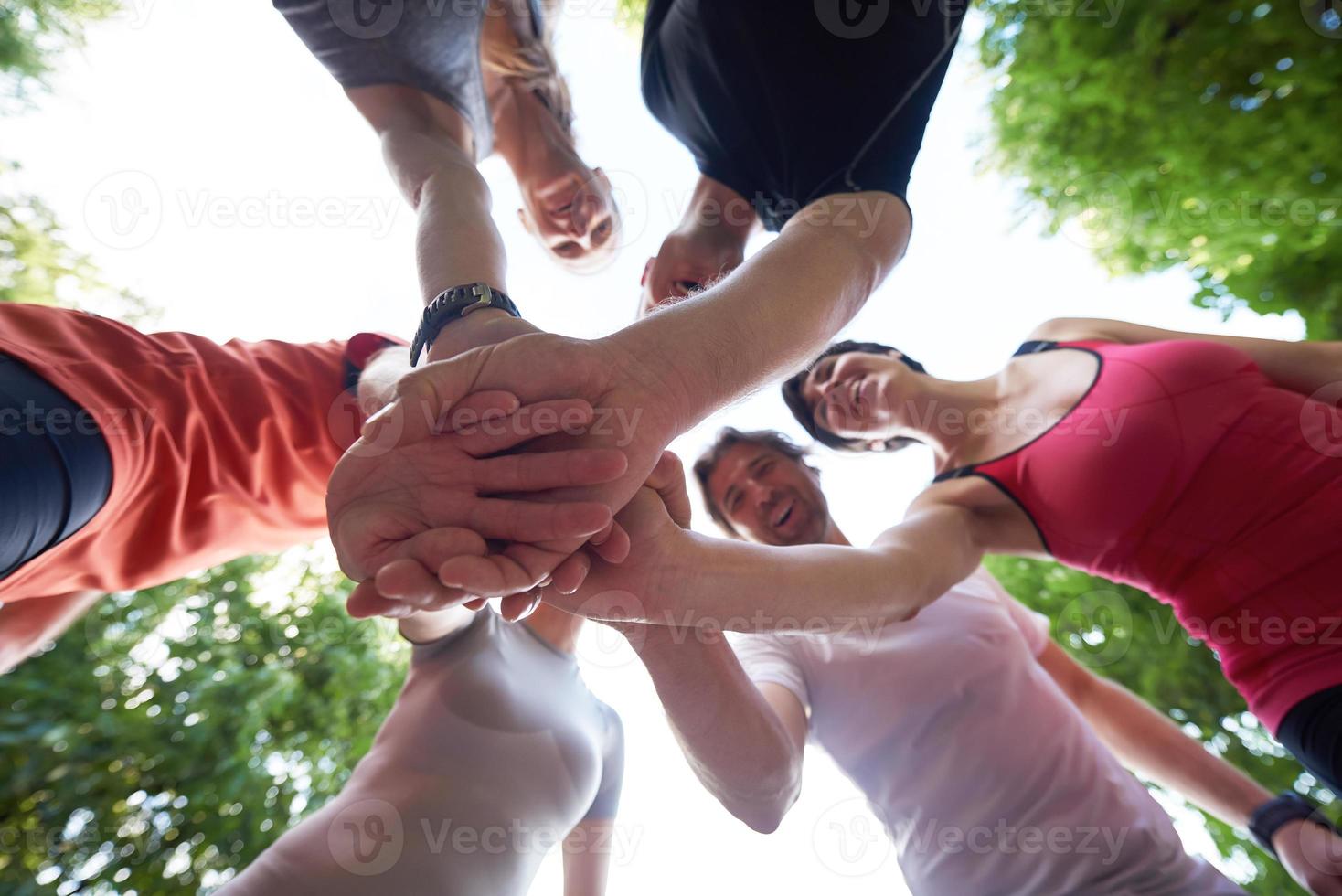 joggen mensen groep veel plezier foto