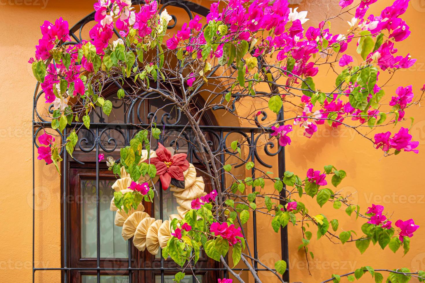 oaxaca, mexico, schilderachtige oude stadsstraten en kleurrijke koloniale gebouwen in het historische stadscentrum foto