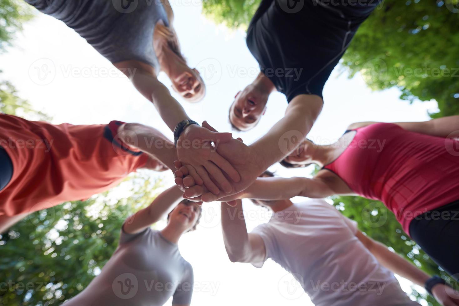 joggen mensen groep veel plezier foto