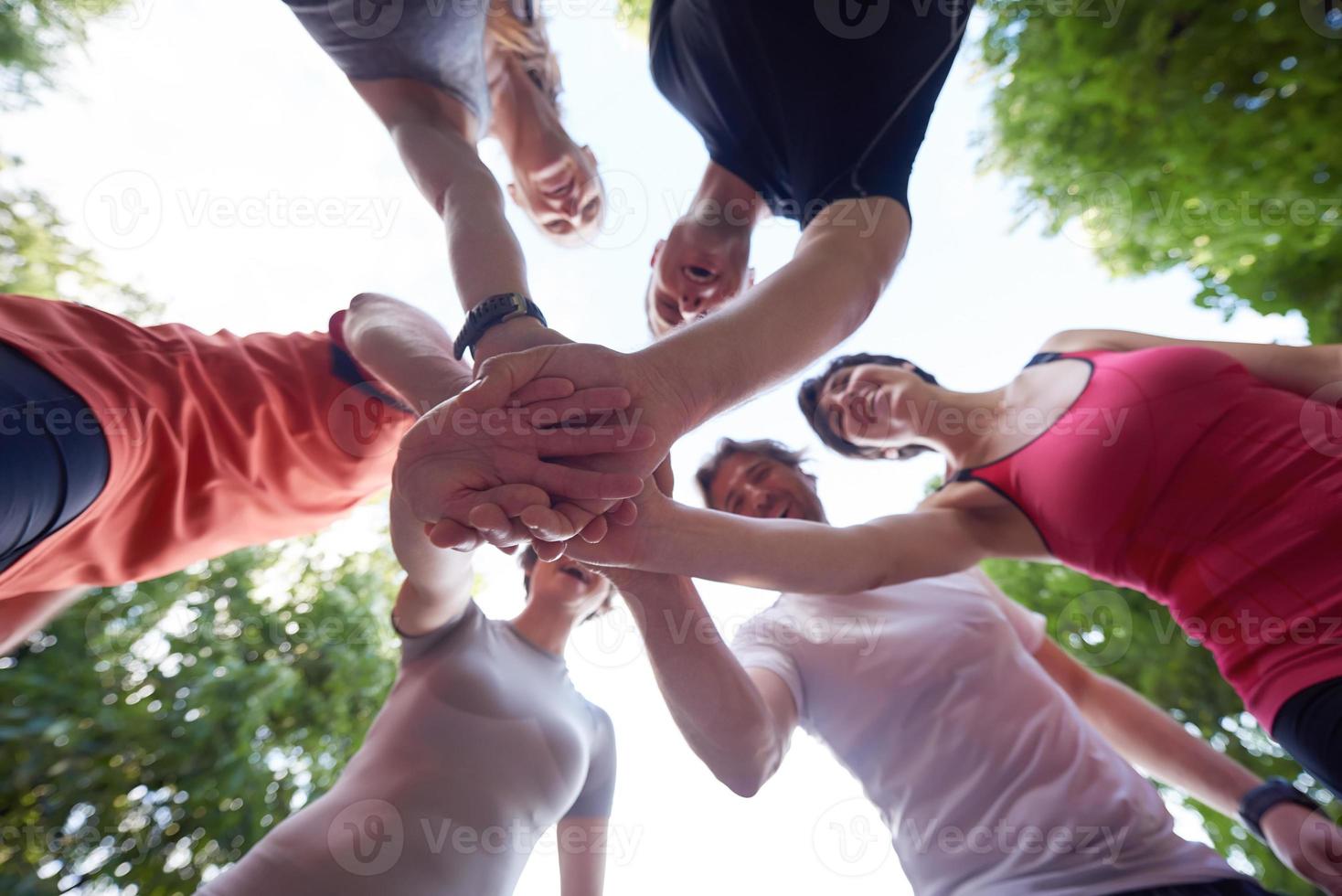 joggen mensen groep veel plezier foto