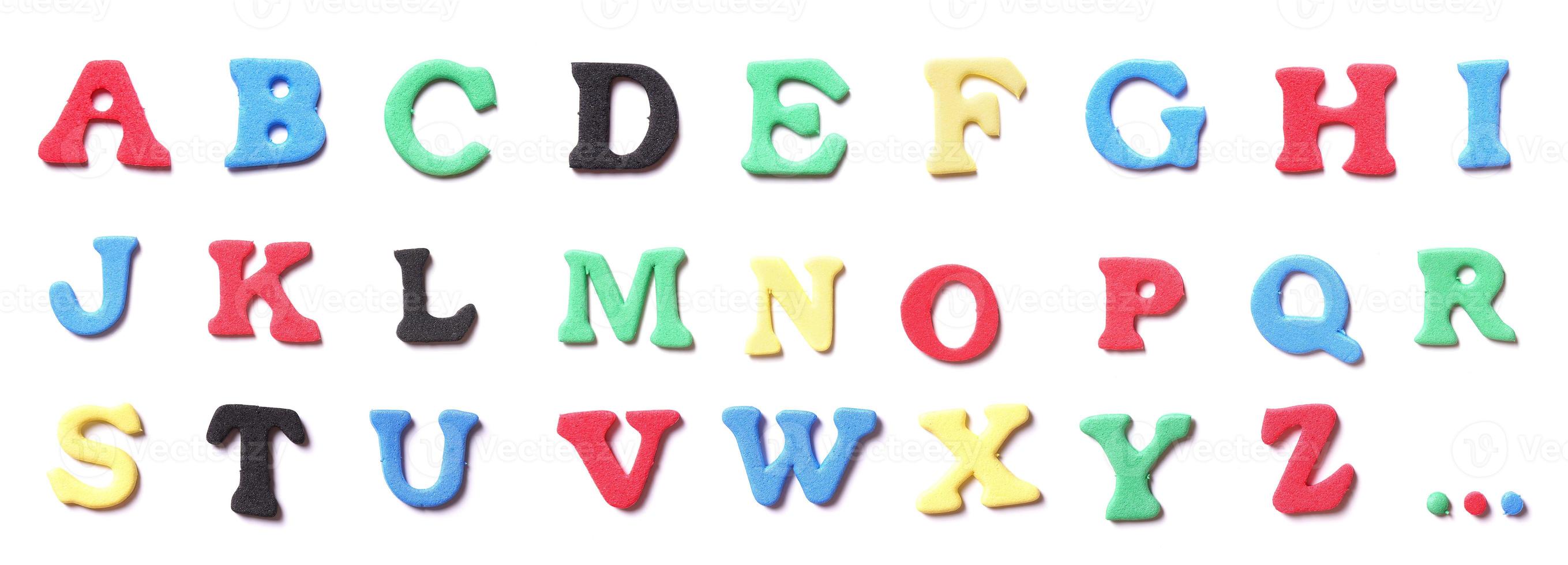 schuim rubber brieven alfabet foto