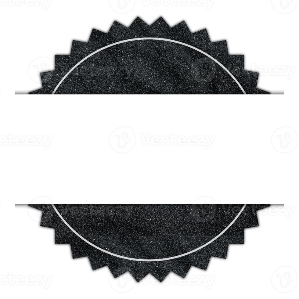 gemakkelijk en modern blanco uitverkoop label element gemaakt van zwart zand patroon achtergrond. Product label. Product label icoon ontwerp. foto
