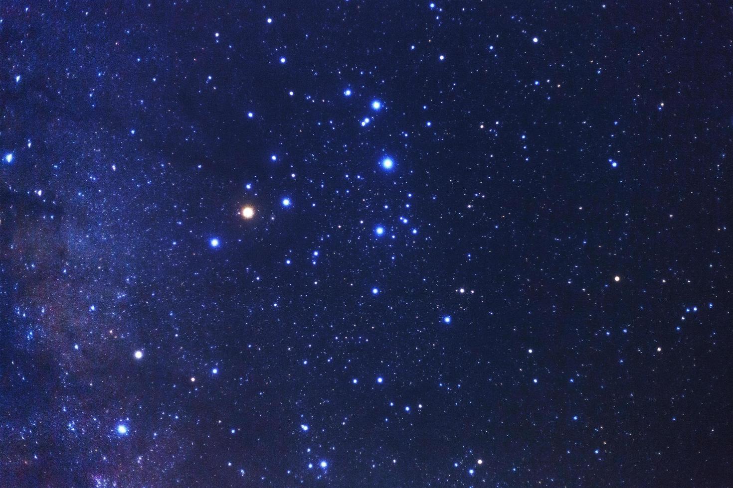 duidelijk melkwegstelsel in phitsanulok in thailand. foto met lange sluitertijd. met korrel