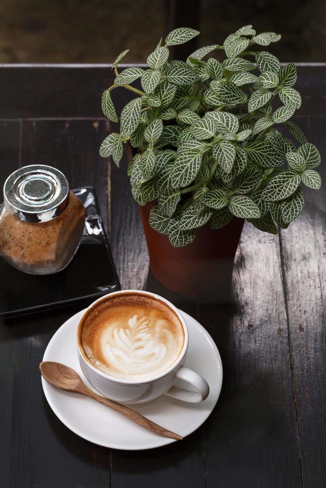 een kopje koffie latte foto