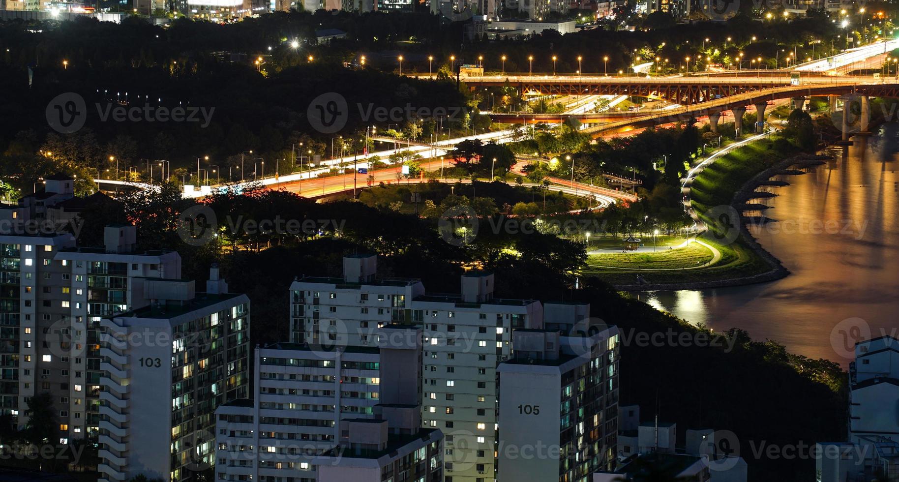 de nacht visie van jung-gu, seoel, Korea foto