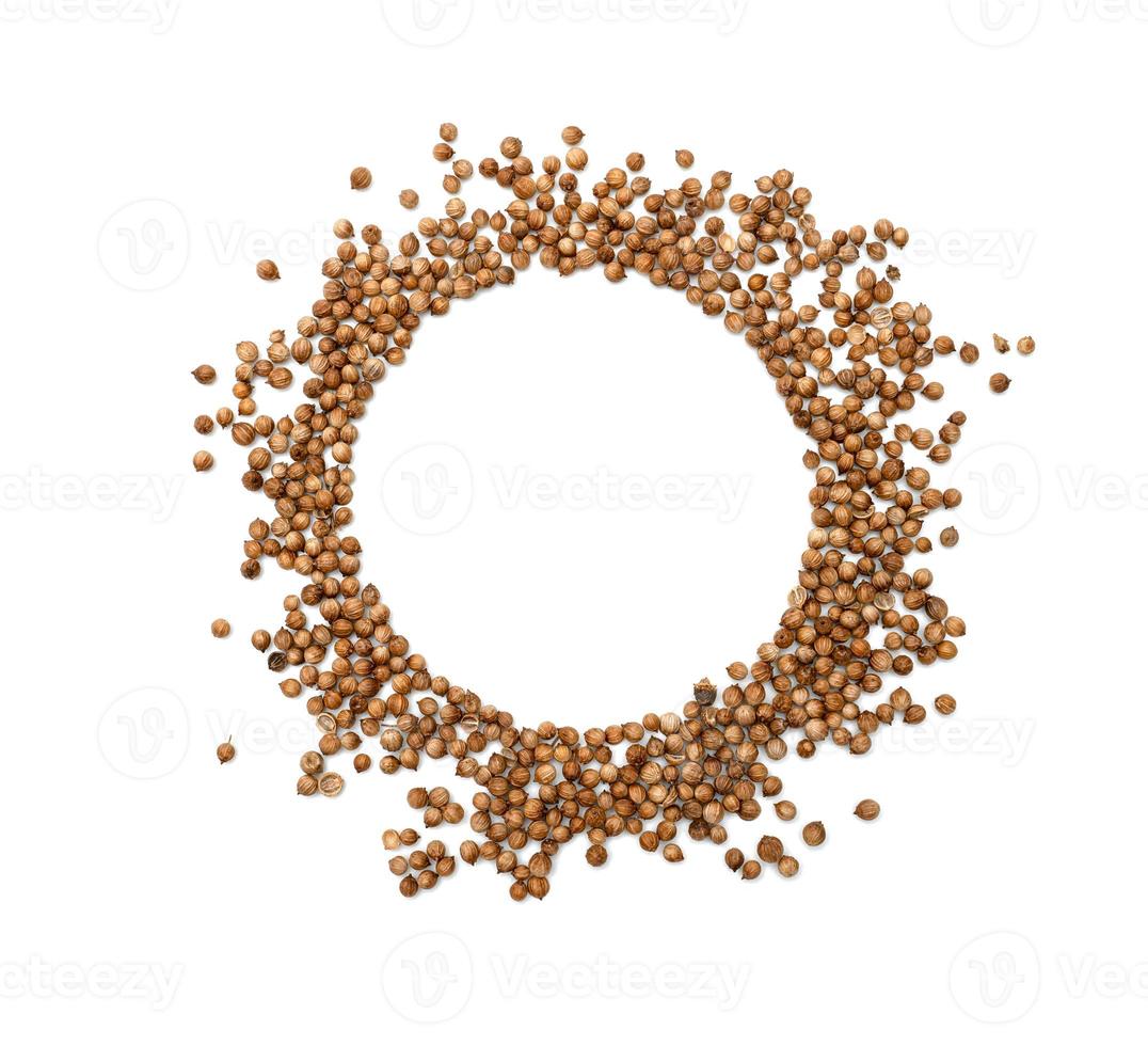 droog koriander zaden geïsoleerd Aan wit achtergrond ,bovenkant visie foto