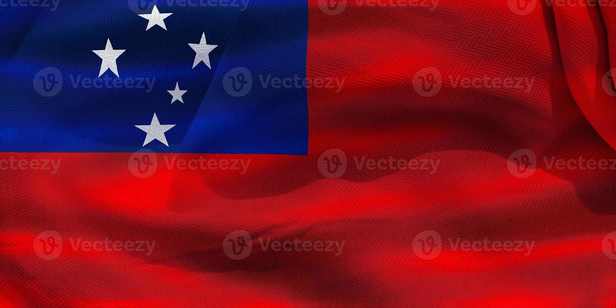 3D-illustratie van een vlag van samoa - realistische wapperende stoffen vlag foto